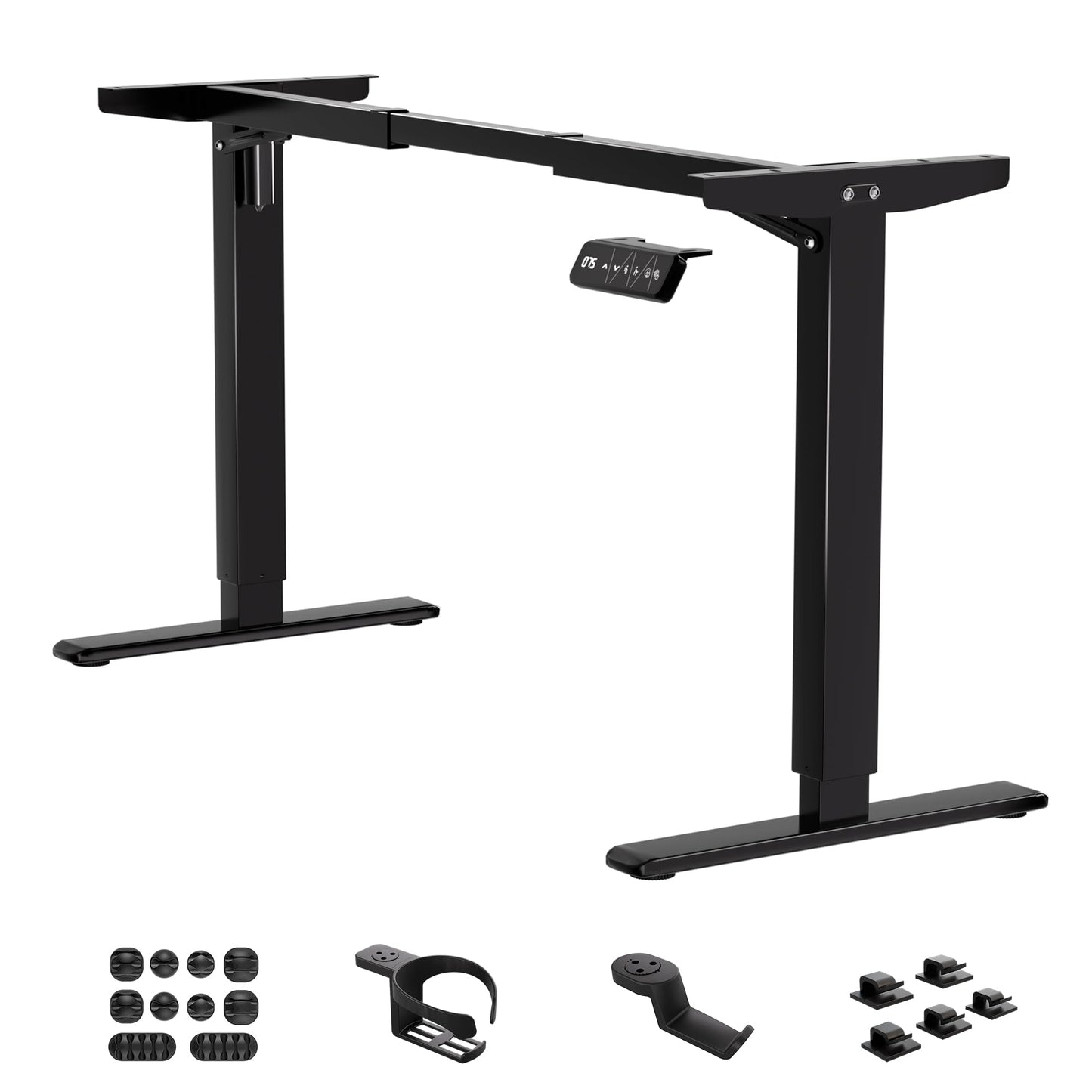 Klobel Standing Desk Frame Dual Motor, Electric Adjustable Legs Compatible Desktop Size 39″-71″, 264 lbs Weight Capacity, Sedentary Reminder Stand Up Desk Frame Workstation, Black Frame Only