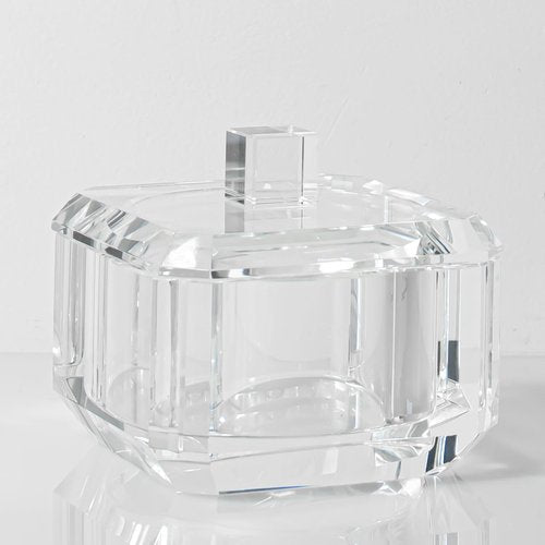 Marvala Crystal Makeup Storage Jars, Clear Candy Containers, Transparent Empty Storage Jar for Makeup, Loose Powder, Bath Salts, Vanity Organizer, Desk Decor for Rings