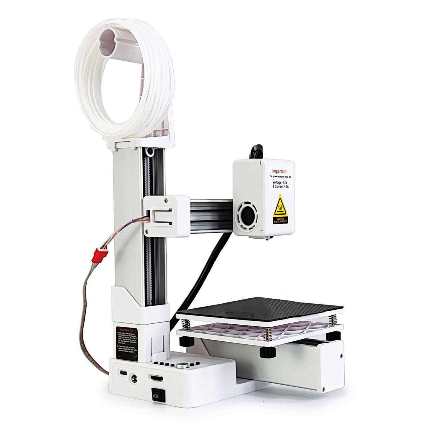 Compact 3D Printer for Beginner, Small 3D Printers with Preloaded, 4x4x4in, Fast Heating PLA TPU 3D Printer for Educational Innovative Projects (White)