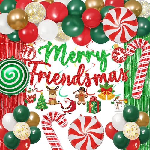 Kriyokiaa Friendsmas Christmas Party Decorations Merry Friends Christmas Party Decorations with Merry Friendsmas Banner, F...