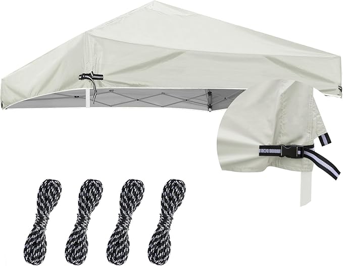 10x10 Adjustable Pop Up Canopy Replacement Top - Heavy Duty Canopy Tent Cover, with Waterproof Silver Coated, for Outdoor ...