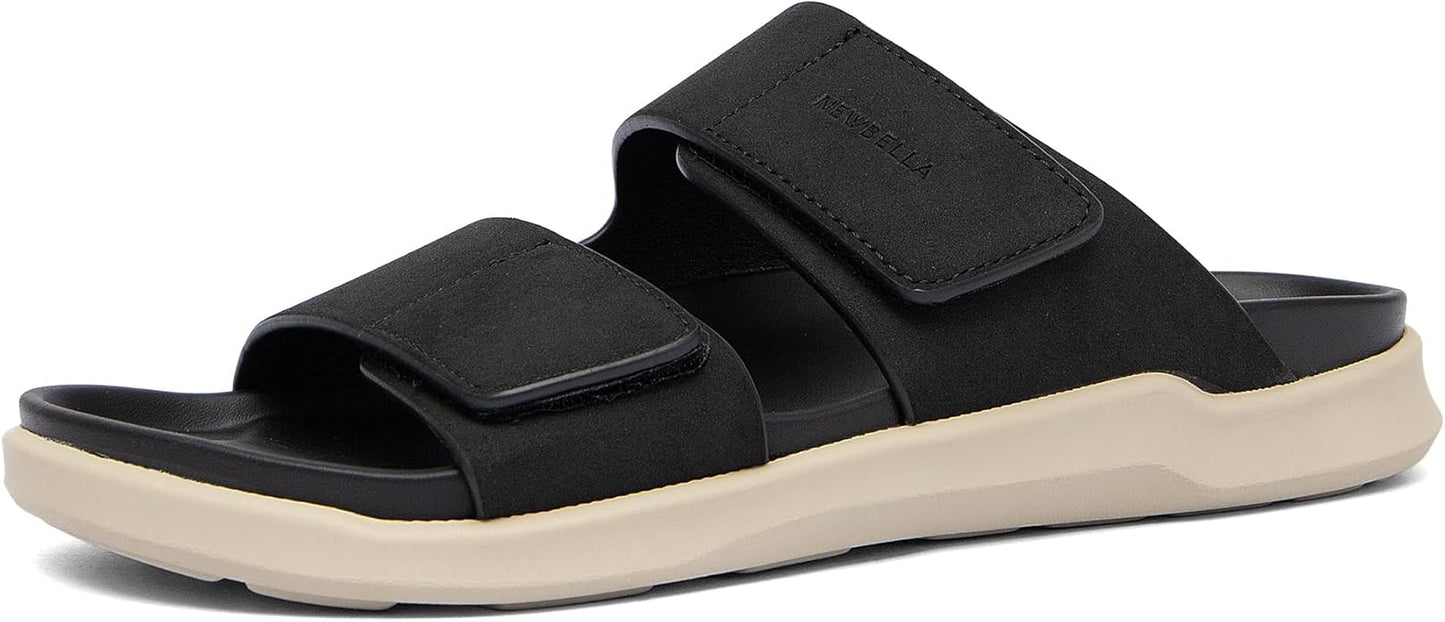 NEWBELLA Men's Summer Sandals - Comfortable Beach Slippers for Home & Outdoor, Lightweight Quick-Dry Slides with Arch Supp...
