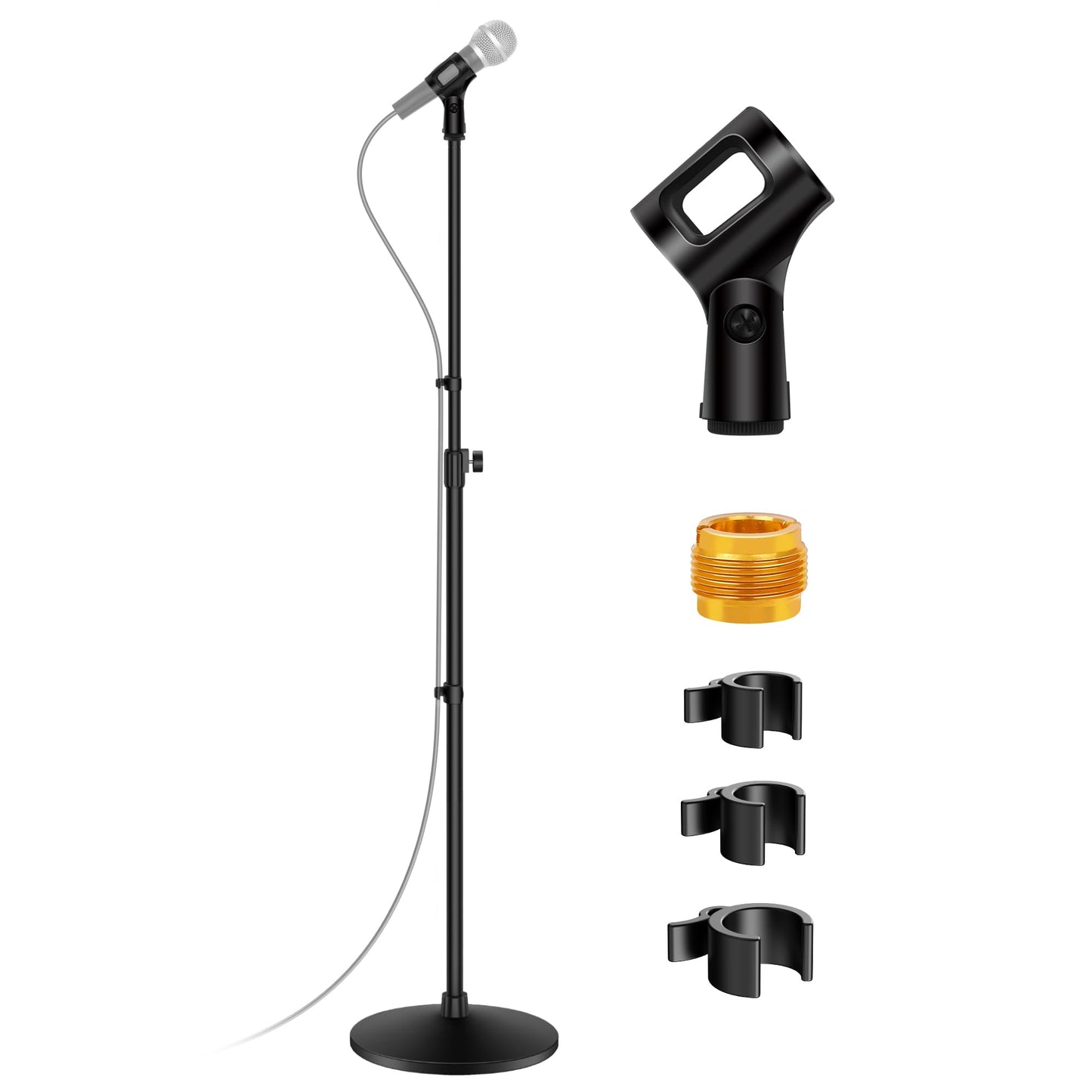 Innogear Mic Stand, Max Height 66.34 Microphone Stand Floor Detachable Boom Mic Arm Stands With Weighted Round Base For Blue Yet