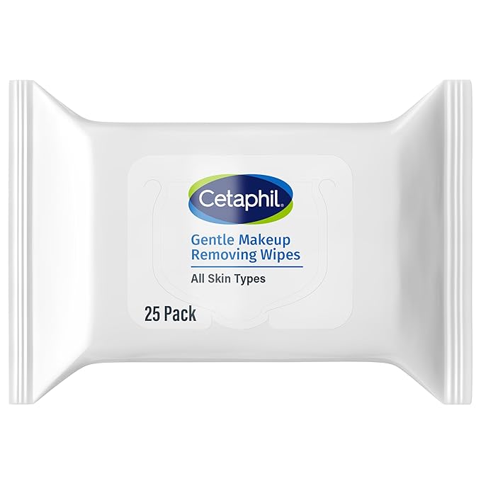 Cetaphil Gentle Makeup Removing Face Wipes, Daily Cleansing Facial Towelettes Gently Remove Makeup, Fragrance and Alcohol Free, 25 Count (Pack of 12)