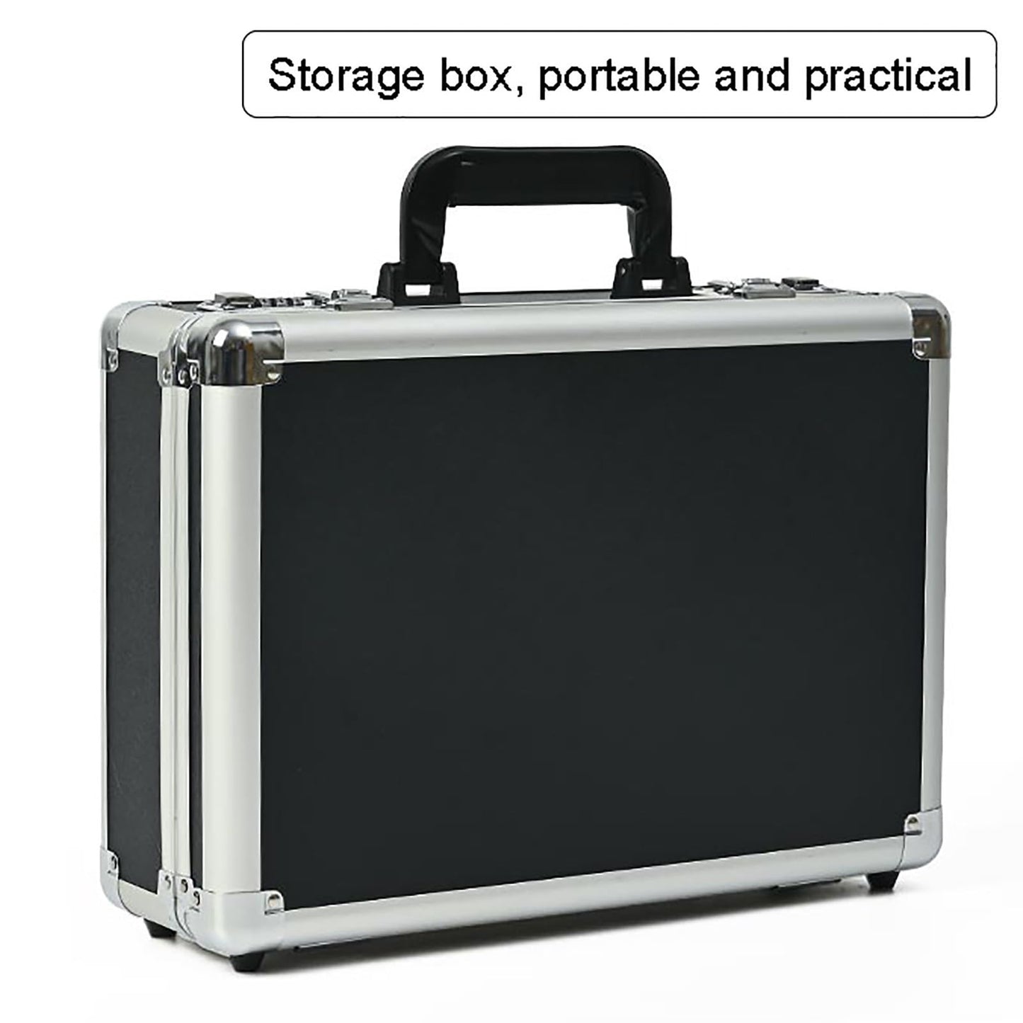 Aluminum Alloy Suitcase, Document and Luggage Storage Box, Display Storage Box, Watch Storage Box, Soft Interior, Large Capacity Hardware Storage Box(Silver,26x14x7in)