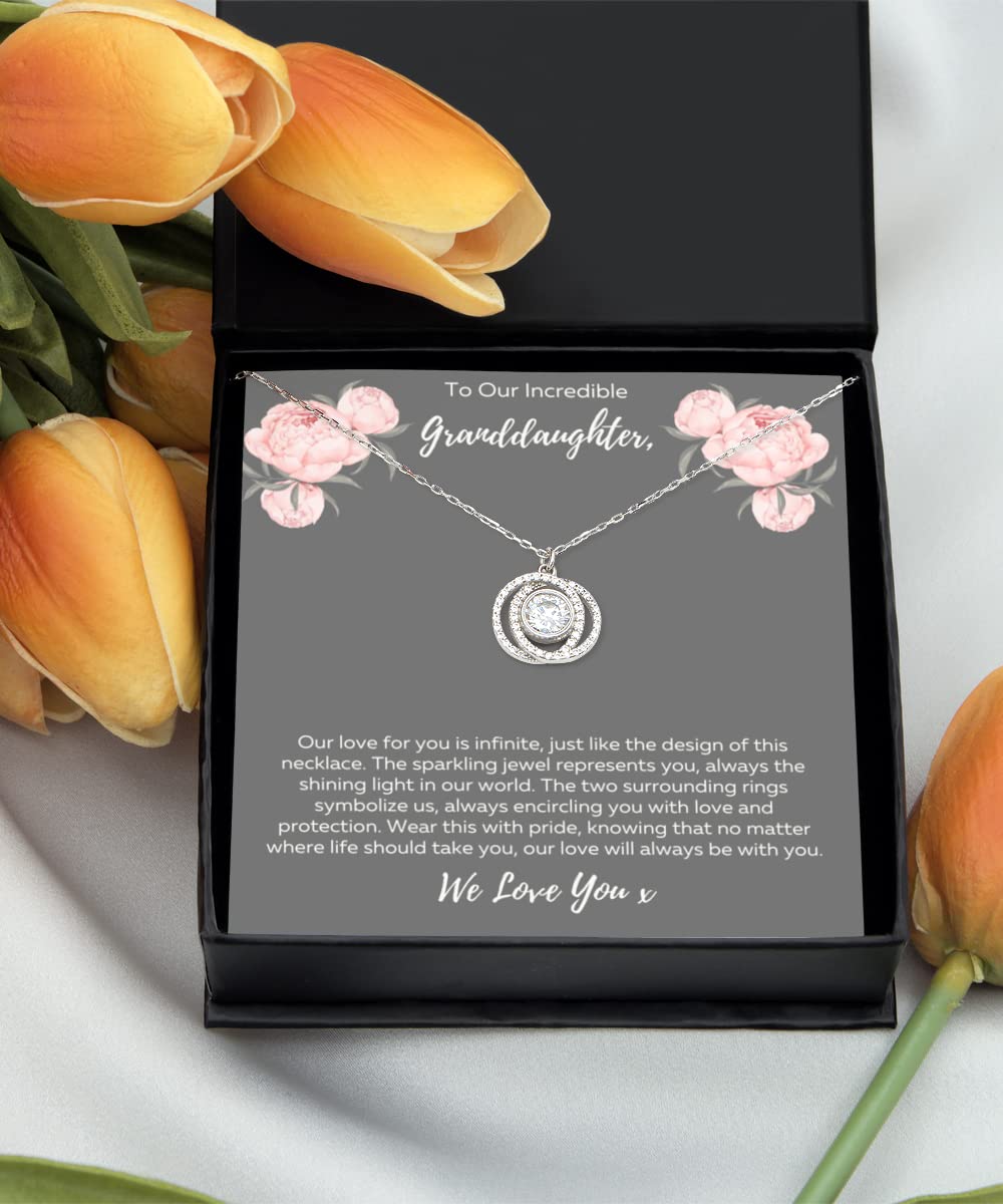 To Our Granddaughter Necklace from Grandparents, Gifts For Granddaughter Valentine's Day, Jewelry For Granddaughter, Granddaughter Sterling Silver Pendant, Necklace For Granddaughter From Both Grandparents