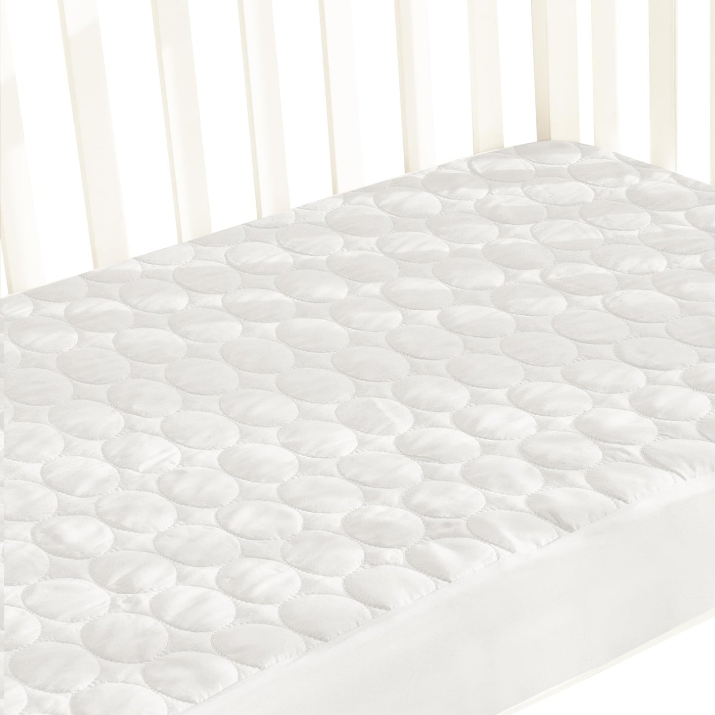 Crib Mattress Protector Pad Waterproof, Toddler Machine Washable & Dryer Fit Baby Bed Mattress Protector (Standard Size 52” x 28”)