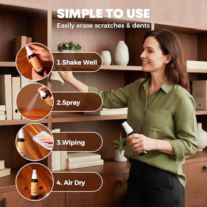 Wood Furniture Repair Kit,2026 New Wood Floor Scratch Repair for Wooden Cabinet, Floor, Door,Surfaces Wood Filler Paint (Brown 2Set)