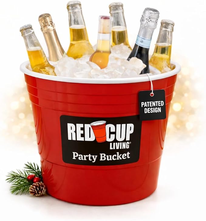 Large Party Ice & Beverage Tub, Durable Plastic Drink Cooler for Parties, Bar & Kitchen, for Holiday, Wine Chiller, Beer &...