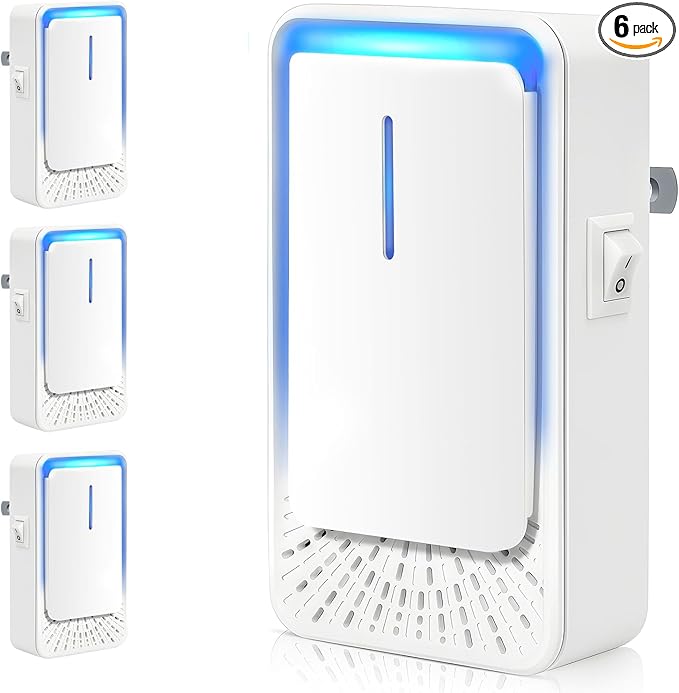Plug In Air Ionizers - 6Pack Negative Ion Technology Air Purifier, Quiet Mini Air Freshener for Home, Bedroom, Office, Basement - Portable Air Purifiers for Odor, Dust, Smoke, Pets Smell