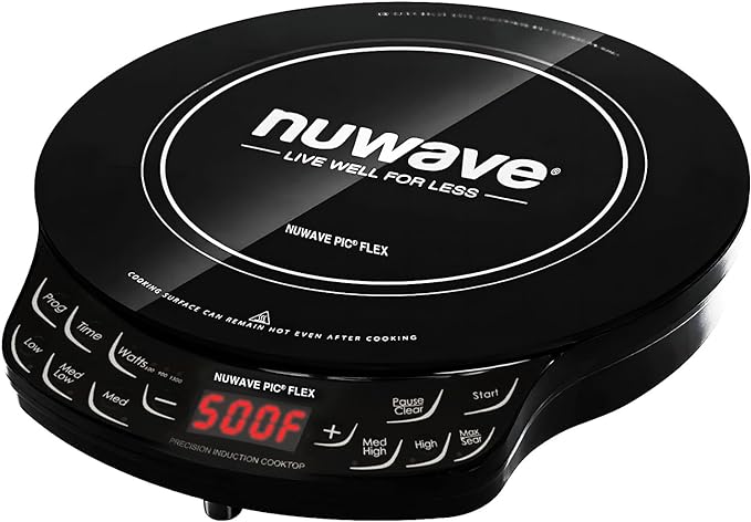 Nuwave Flex Precision Induction Cooktop, 10.25” Shatter-Proof Ceramic Glass, 6.5” Heating Coil, 45 Temps from 100°F to 50...