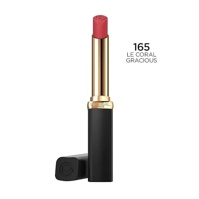 L'Oreal Paris Colour Riche Intense Volume Matte Lipstick, Lip Makeup Infused with Hyaluronic Acid for up to 16HR Wear, Le Coral Gracious, 0.06 Oz