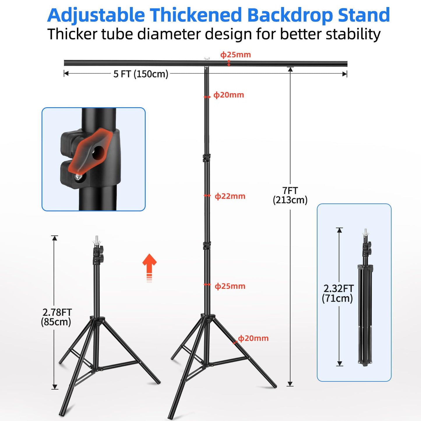 Blue Green Screen Backdrop Kit, HEMMOTOP 2-in-1 7x5 ft Green Screen Stand for Streaming, 6.5x5 ft 2-Sided Reversible Blue Photo Background with Backdrop Stand for Photography, Zoom with Case & Clips