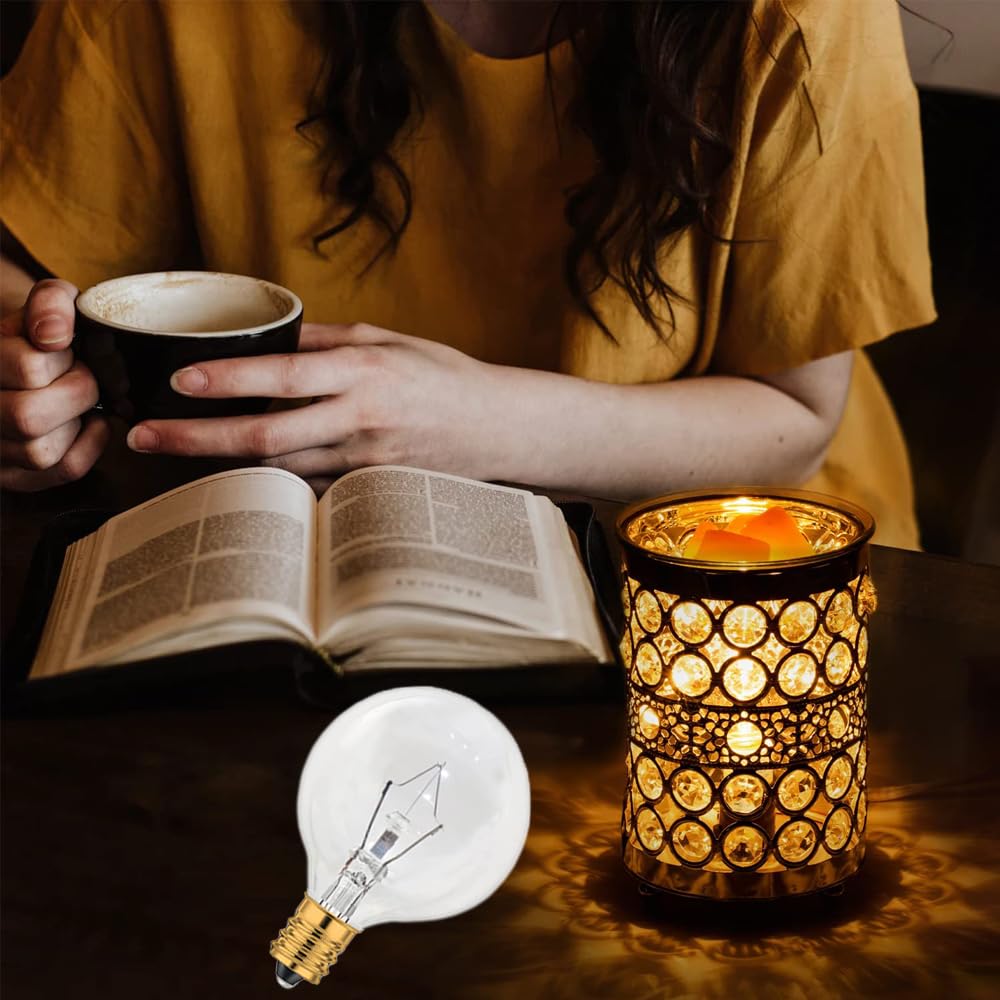 WokHok 25 Watt Wax Warmer Bulbs, Light Bulbs for Full Size Scentsy Warmers,G50/G16.5 Globe E12 Clear Bulbs for Candle Wax Warmer, Long Lifespan, 120 Volt (6 Pack)