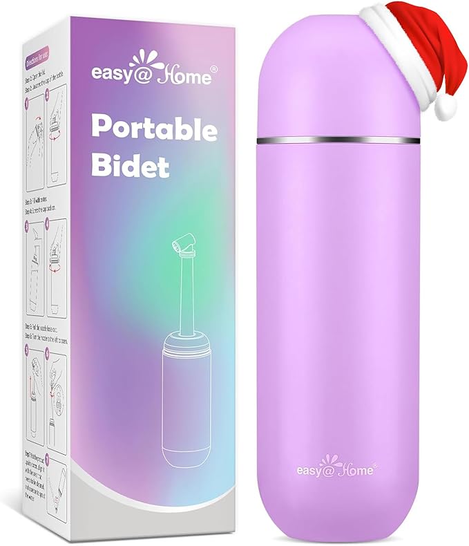 Easy@Home Portable Travel Bidet: Peri Bottle for Postpartum Essentials - Handheld Sprayer Kit for Perineal Care & Personal Hygiene | 380ml (12.8oz) | Women & Men | EPB-01 Pink