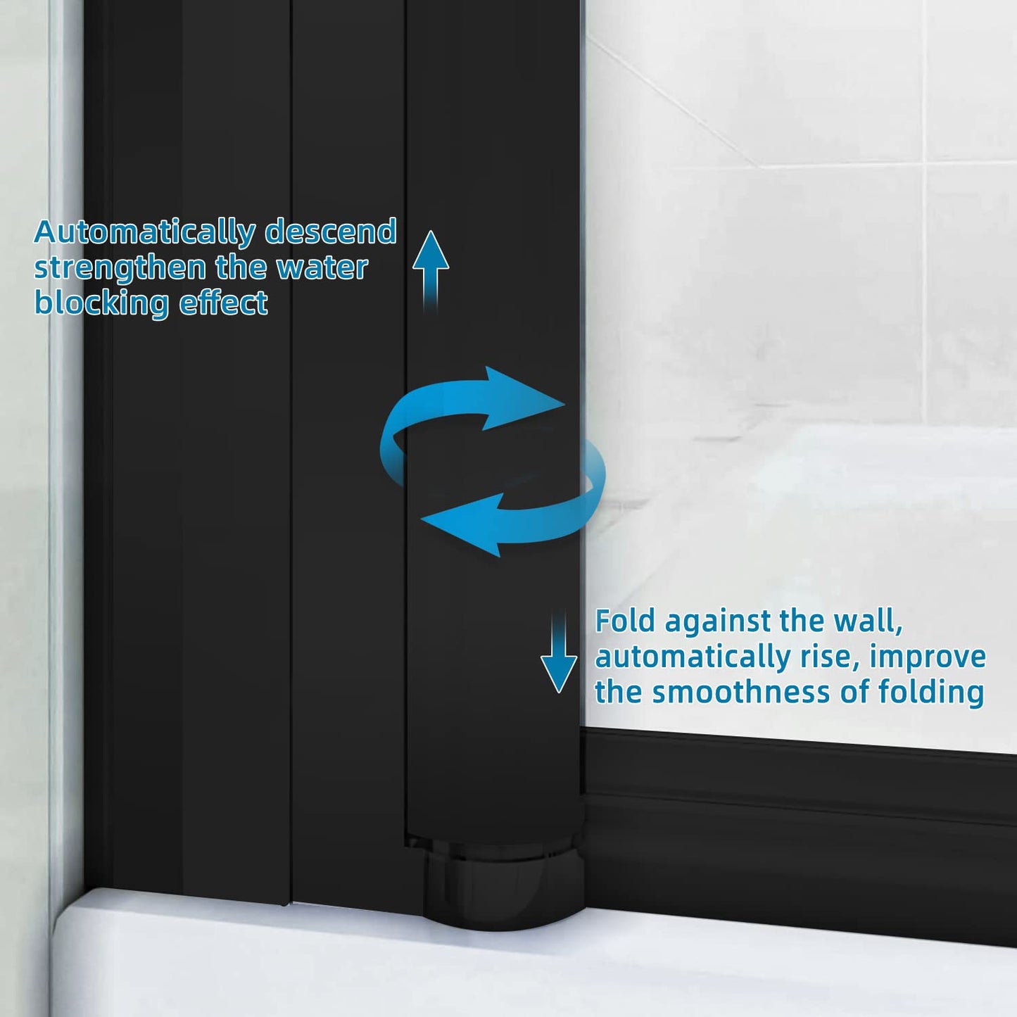 SUNNY SHOWER Adjustable 33.5-35 in. W x 72 in. H Frameless Pivot Shower Door,Matte Black Hardware Finish, Certified Clear Tempered Glass Shower Enclosure
