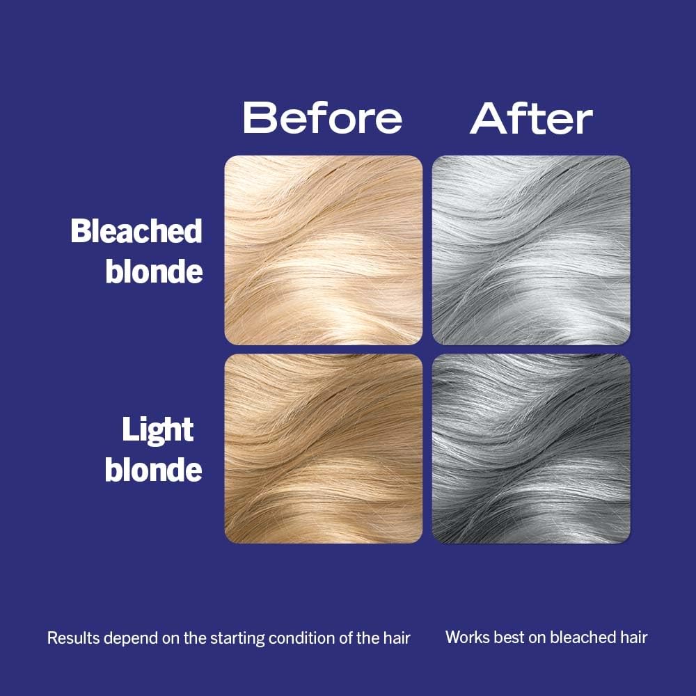 Schwarzkopf LIVE Ultra Brights Steel Silver Semi-Permanent Hair Dye 098, Silver Hair Dye for Bright or Pastel Hair Colour, Vibra