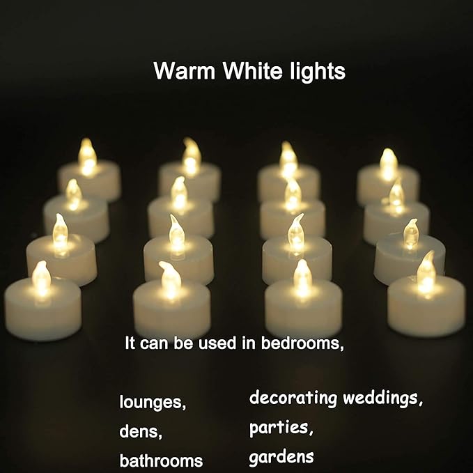 YIWER Battery Tea Lights Candles - LED Tea Lights 200 Hours Pack of 100(Warm White)|50 * 2