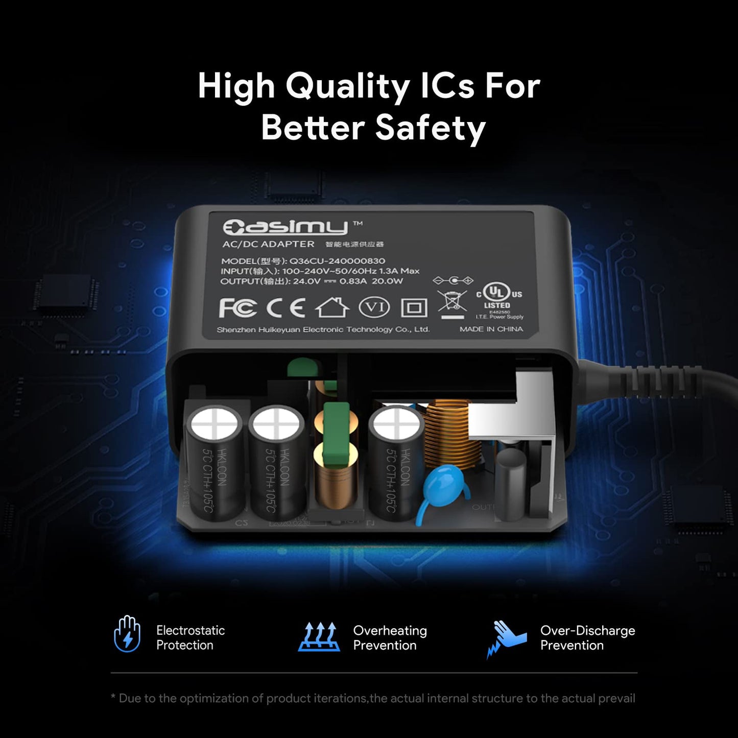 CASIMY 38828 20W Power Supply Compatible with Resmed AirMini AutoSet CPAP Machines AirSense Air Mini Travel Auto CPAP Device 38831 38839 Power Cord Cable 24V 0.83A AC Adapter Wall Plug Charger
