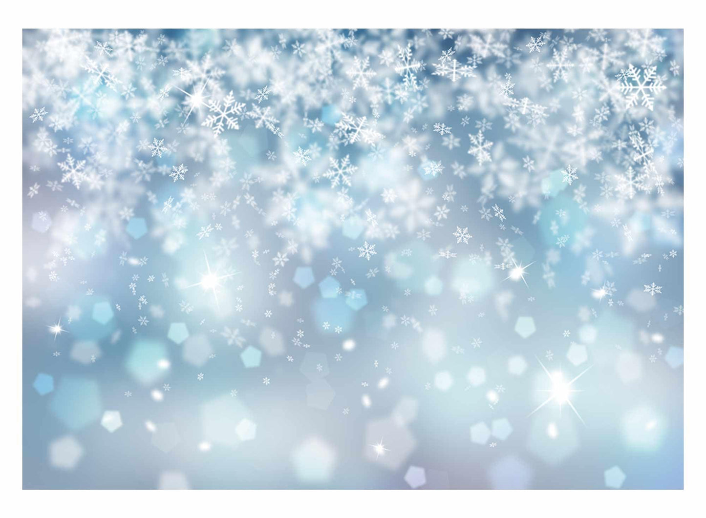 Allenjoy 7X5Ft Falling Snowflake Backdrop Winter Bokeh Ice Frozen Wonderland Photography Background For Kids Merry Christmas Hap