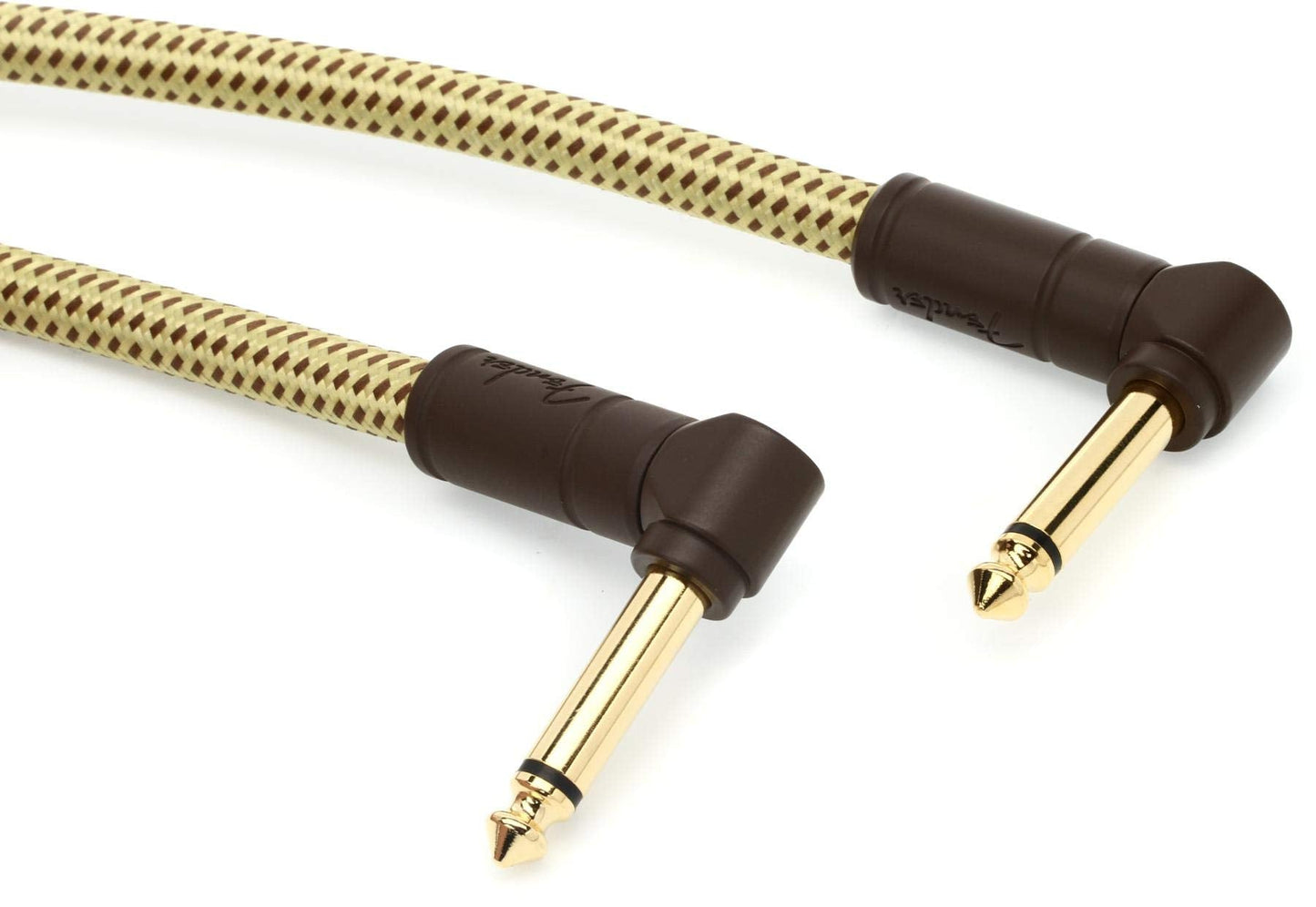 Fender Deluxe Series Instrument Cable, Angle/Angle, Tweed, 3Ft