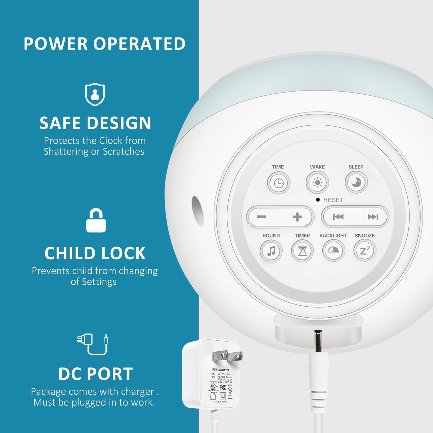 I.CODE Sun & Moon Rise Kids Alarm Clock, Children's Sleep Trainer ,Sleep Sound Machine, Wake Up Light & Night Light ,Teach Kids Day & Night