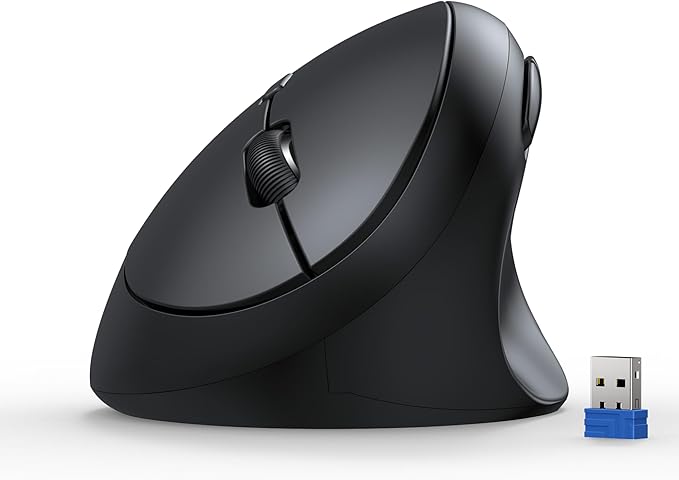 TECKNET Ergonomic Mouse, 4800 DPI 5 Adjustable DPI Levels, Wireless Vertical Mouse, 6 Buttons, 2.4G Silent Mouse for Lapto...