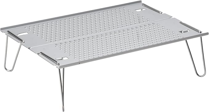 Snow Peak’s Ozen Solo Table, SLV-171, Aluminium, Lightweight for Backpacking, Designed in Japan, Lifetime Product Guarantee