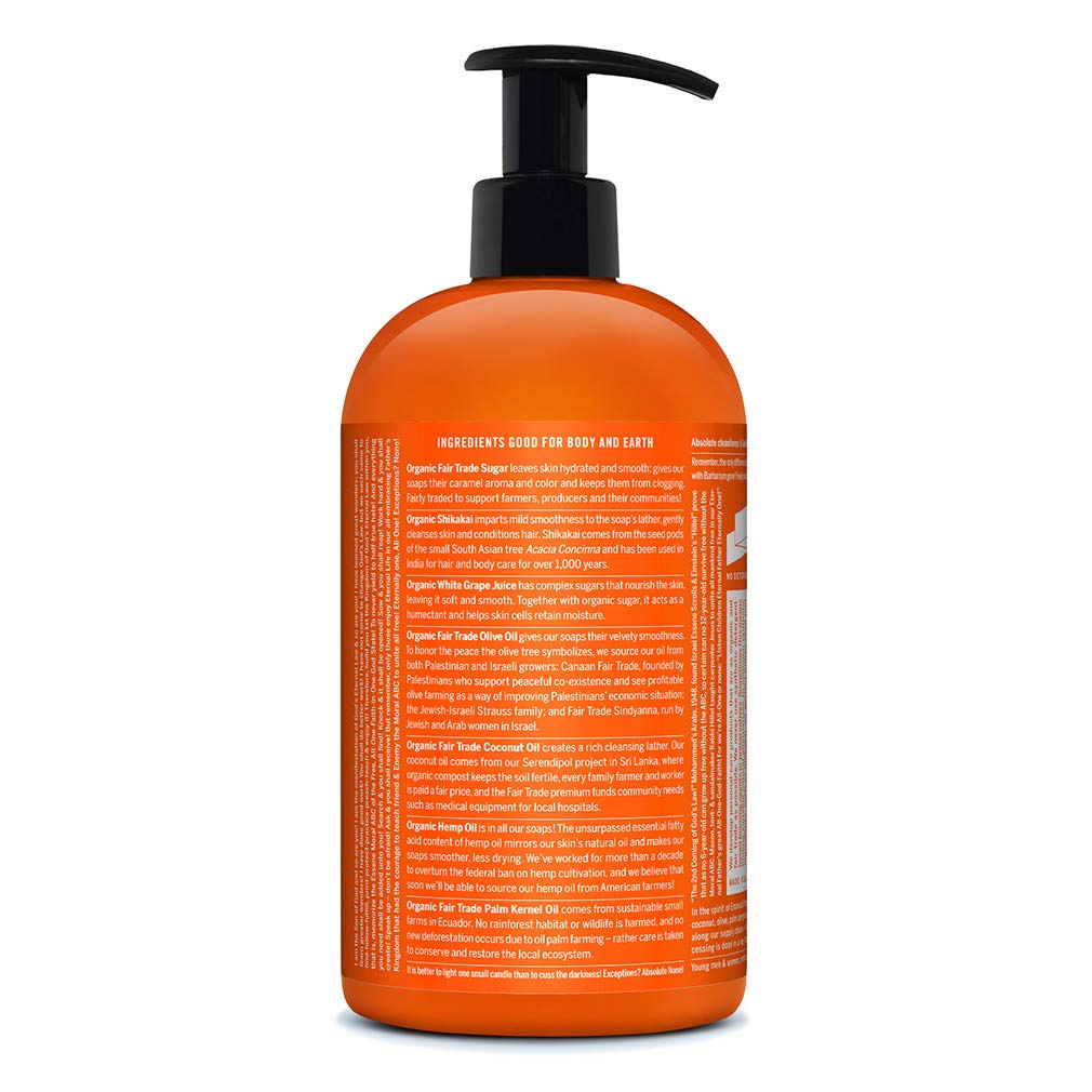 Dr. Bronner's - Organic Sugar Soap (Tea Tree, 24 Ounce) - Made with Organic Oils, Sugar and Shikakai Powder, 4-in-1 Uses: Hands,