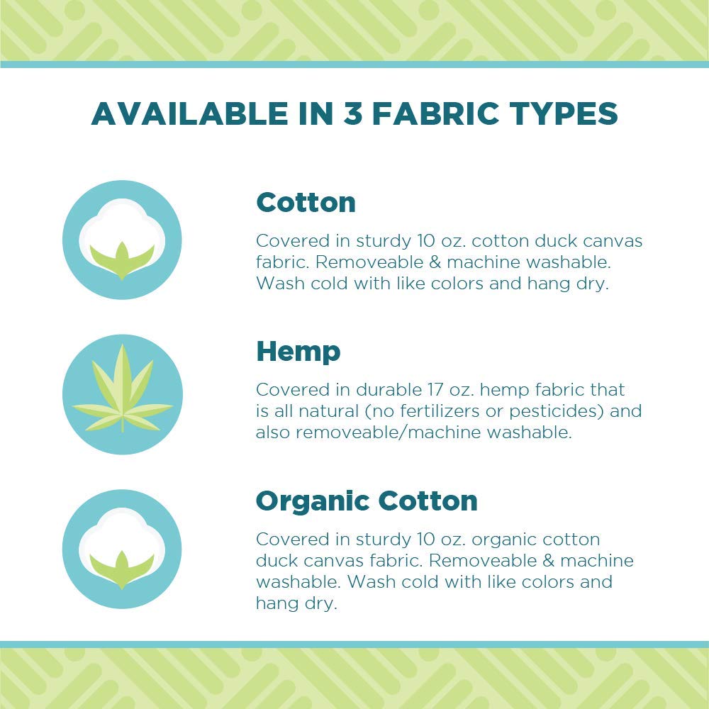 Meditation Cushion Mat Set - Large Oval Zafu Floor Pillow Organic Buckwheat Pillow + Cotton Filled Zabuton Prayer Pad - Meditation Pillow Yoga Knee Pad - Made in USA - 18" Oval, AQUA Cotton