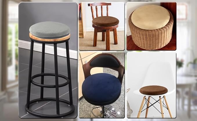 Sigmat Memory Foam Seat Cushion Anti-Slip Soft Round Stool Cushion Chair Pad 15 Inch Camel