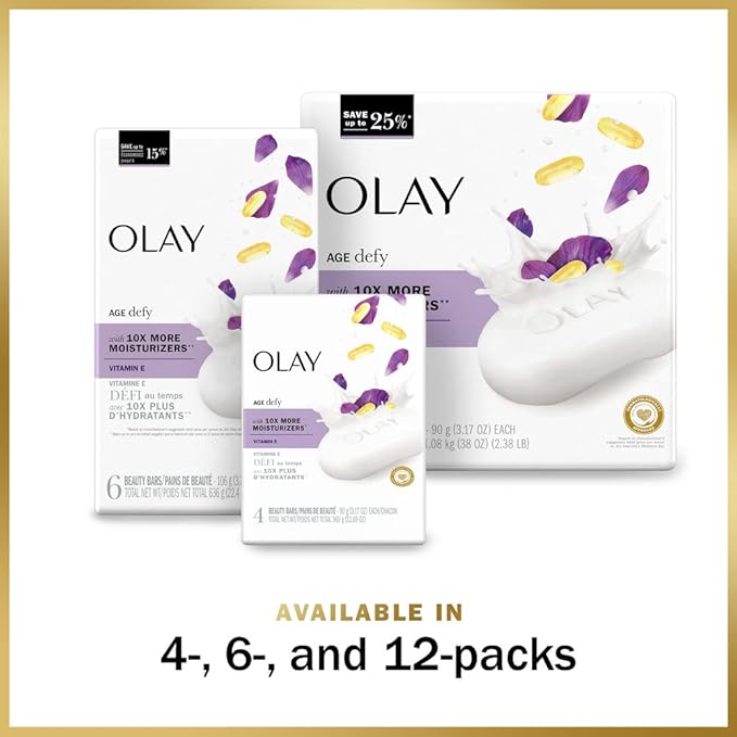 Olay Age Defying Beauty Bar Soap, 4 ct (Pack of 2)