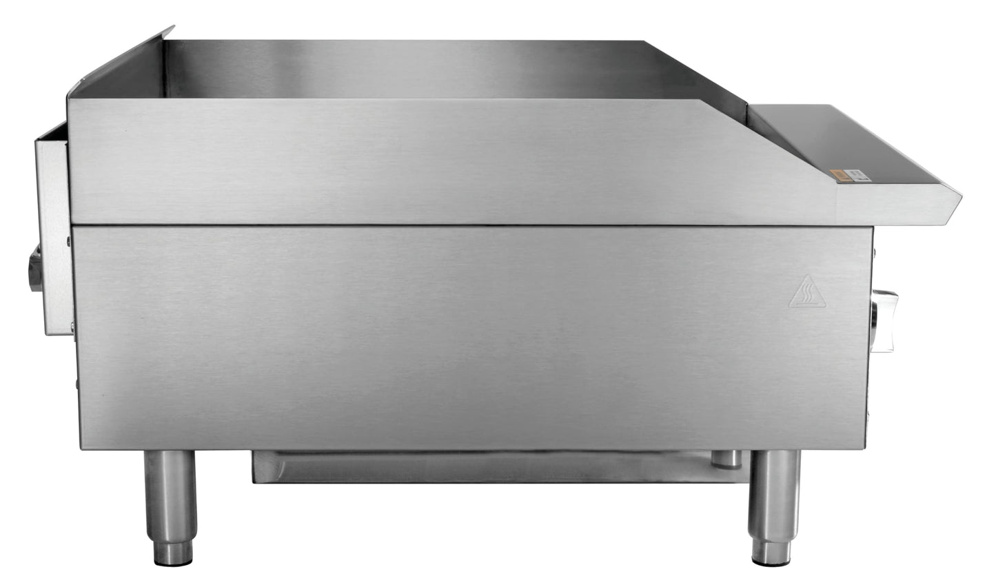 Kratos 24" Wide Commercial Countertop Griddle, Gas Hot Plate for Restaurants, Manual Controls, 2 Independent Burners, Powerful 60,000 BTU Output (29Y-004)