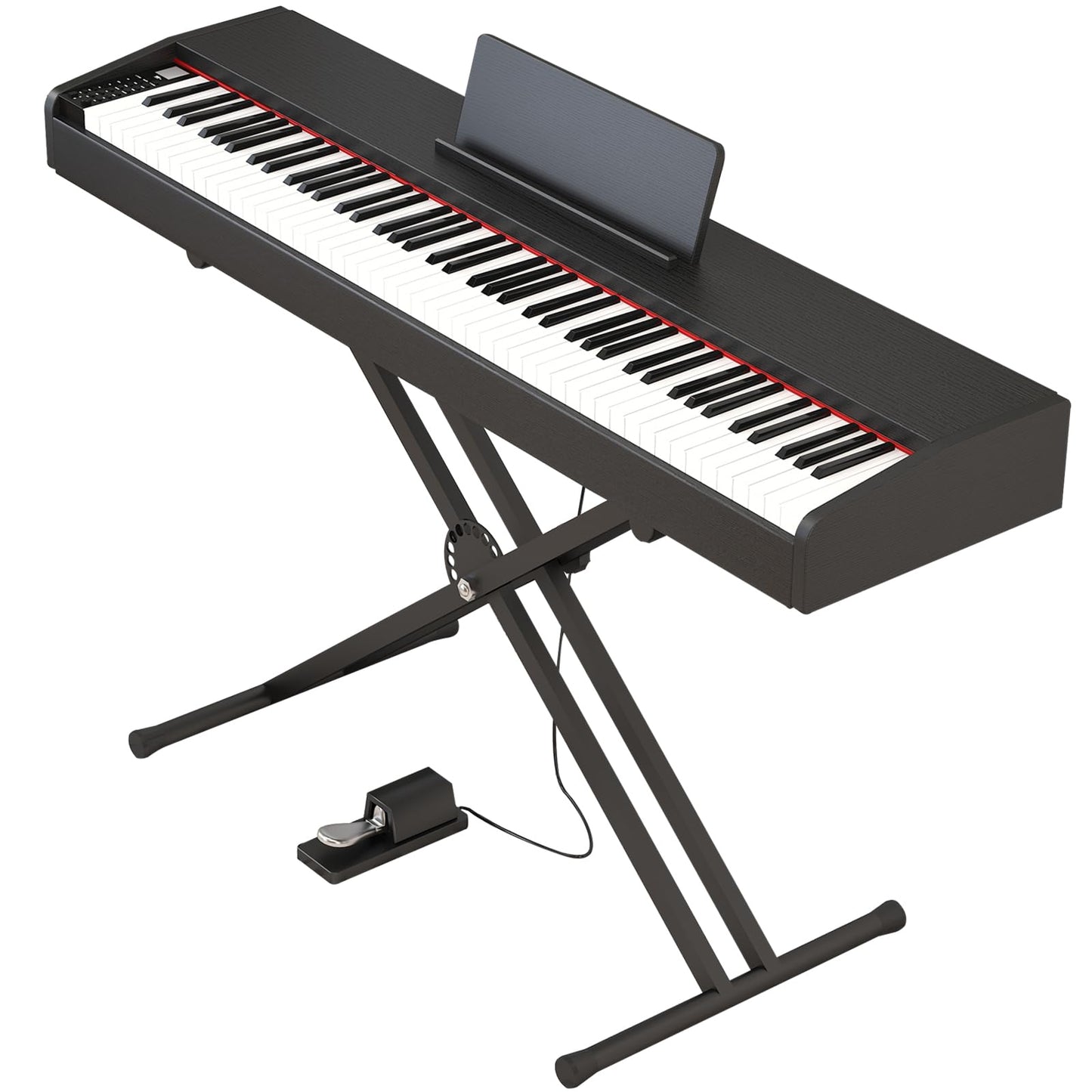 Melentro Digital Piano 88 key Semi Weighted Keyboard With X Stand & Sustain Pedal, Full-Size Beginner Electric Piano For Bluetooth, Headphone Mode, USB-MIDI
