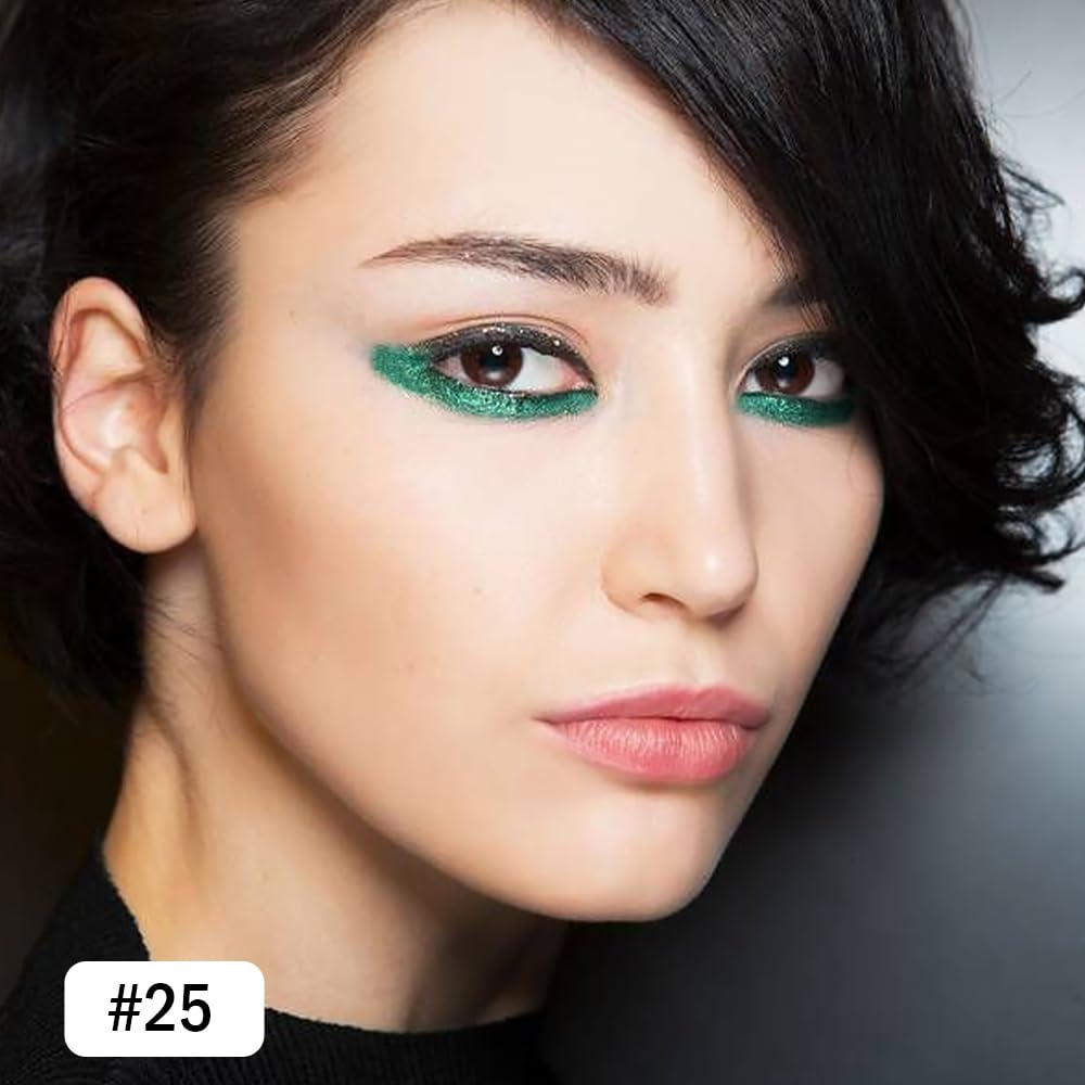 Kaely Gel Eyeliner Pencil for Women, Dark Pearl Green Eye Liner Waterproof Smudge Proof with Sharpener, Waterline Eye Makeup Lin