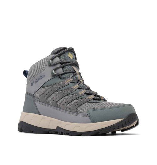 Columbia Mens Strata Trail Mid Waterproof, City Grey/Savory, 11