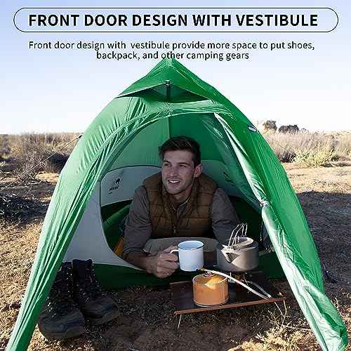 Naturehike Cloud-Up 1 Person Tent, Lightweight Backpacking Tents for One Man, Waterproof Ultralight One Person Tent for Camping Hiking Backpacking