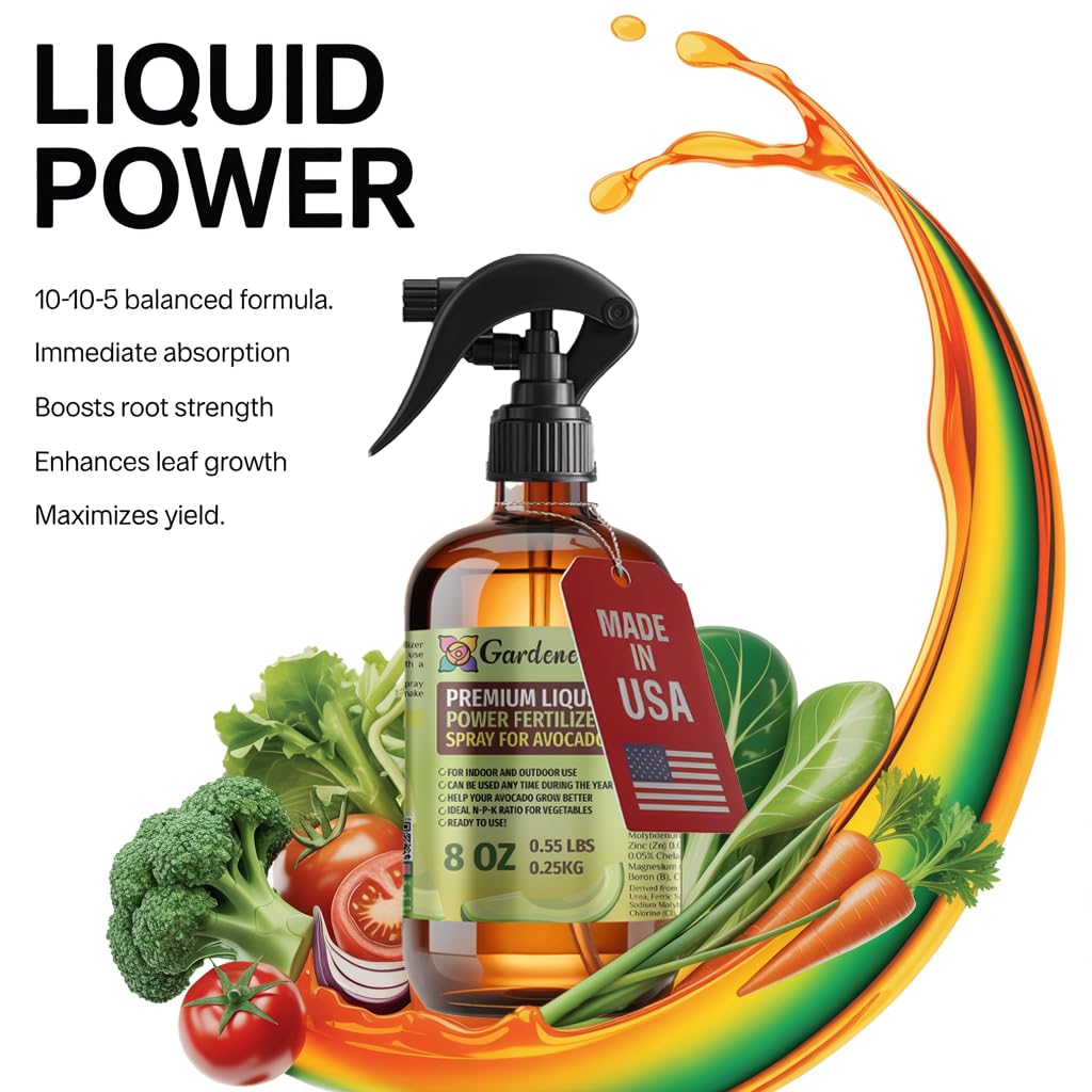 Liquid Power Eggplant Fertilizer Spray – Ready-to-Use Liquid Plant Food Mist for Eggplant – Premixed, Easy Application – Fast-Acting Formula for Growth, Roots & Yield – Indoor & Outdoor Use – 8 oz
