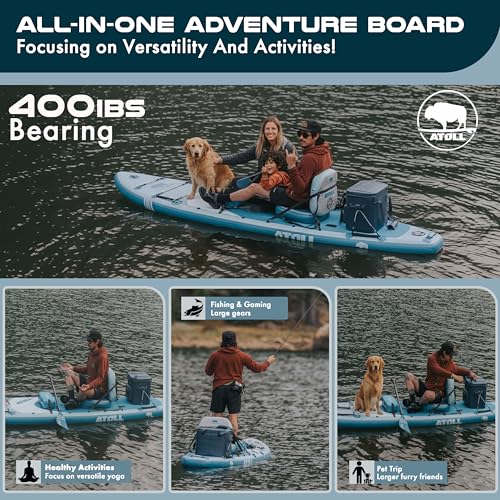 Atoll New 12ft Outrider Inflatable Stand Up Paddle Board | Extra Wide ISUP for Adults, Fishing, Touring & All Adventures |...