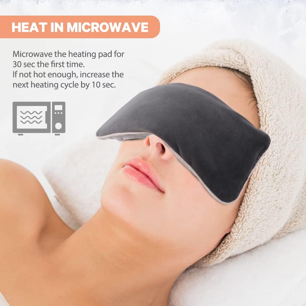 comfheat Unscented Weighted Eye Pillow for Yoga, Microwavable Moist Heat Eye Compress Mask with Washable Cover for Relaxation, Sleeping, Meditation, Yoga, Spa, Migraine Relief