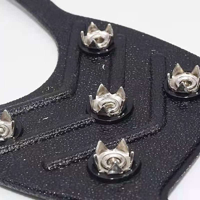 Non-Slip Rubber Ice Cleats with Steel Studs for Boots and Shoes, Adjustable Traction Grips for Walking on Snow and Ice