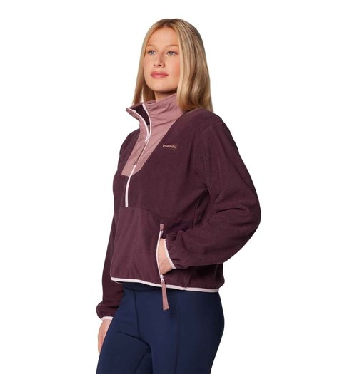 Columbia Women's Sequoia Grove Half Zip Fleece, Moonvista/Fig/Pink Dawn, Medium