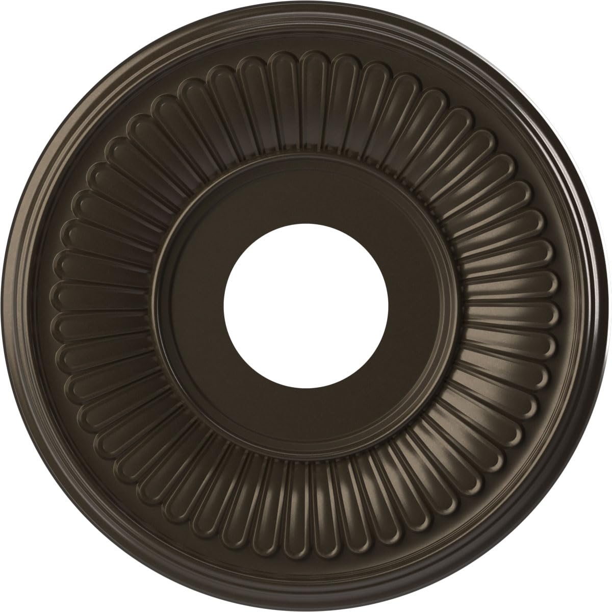 Ekena Millwork 13Od X 3 1/2Id X 3/4P Berkshire Thermoformed Pvc Ceiling Medallion (Fits Canopies Up To 5 3/4), Metallic Dark Bro