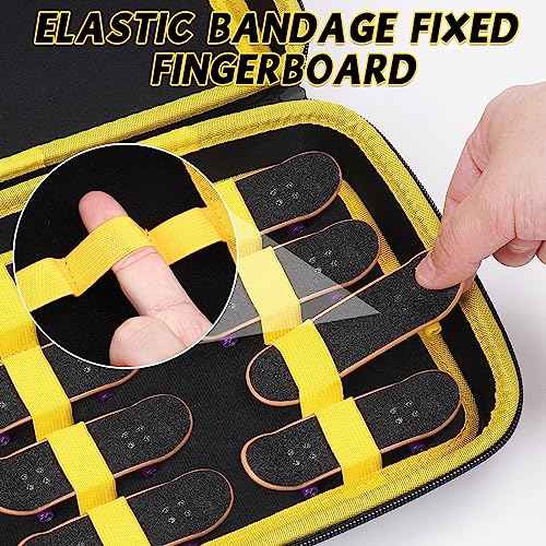 MGZNMTY Portable Storage Case for Teck Deck Ultra DLX Finger Skateboards, Fingerboard Carrying Case Compatible with 16 PCS Tech Deck Fingerboard (Large, Black)