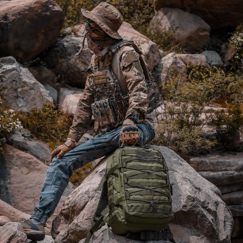 ORILOOSEN 35L tactical assault backpack, military backpacks,heavy duty zipper，outdoor canvas Knapsack,climbing/camping/hik...