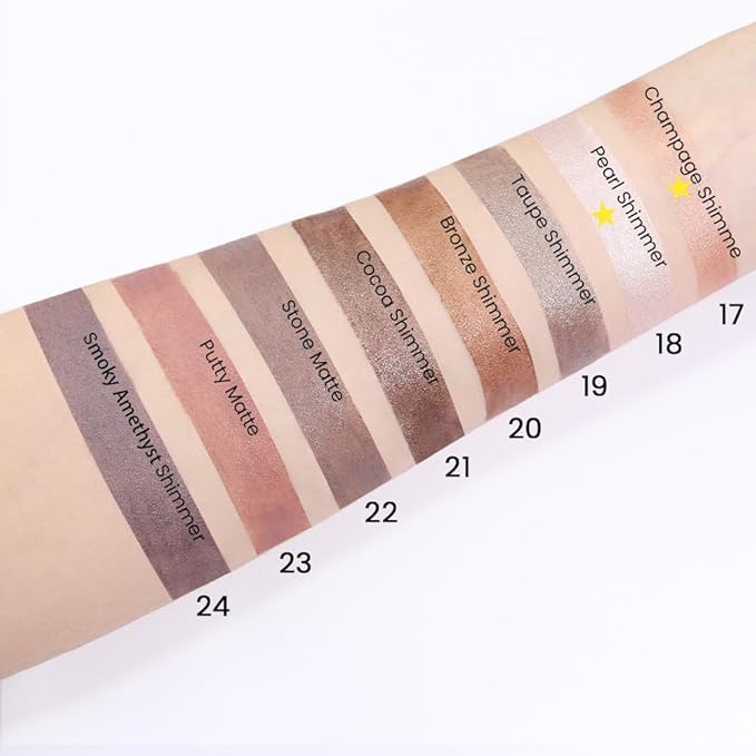 Kaely 2Pcs Cream Eyeshadow Sticks Set for Eyes Waterproof,Champagne Shimmer & Pearl Shimmer Matte Eye shadow Stick Pencil Pen Bulk sombras en crema para ojos 17+18