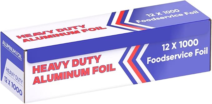 Aluminum Foil Wrap for Food -12 x 1000 FT (2 Box) Heavy Duty Aluminum Foil - BBQ Silver Foil Rolls for Grilling, Roasting, Baking - Perfect for Commercial & Home Use