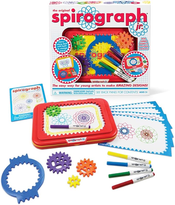 Spirograph Jr. — Jumbo Sized Gears Classic Retro Toy For Spiral Drawing Art Design Toy Kit for Smaller Hands — For Kids Ag...