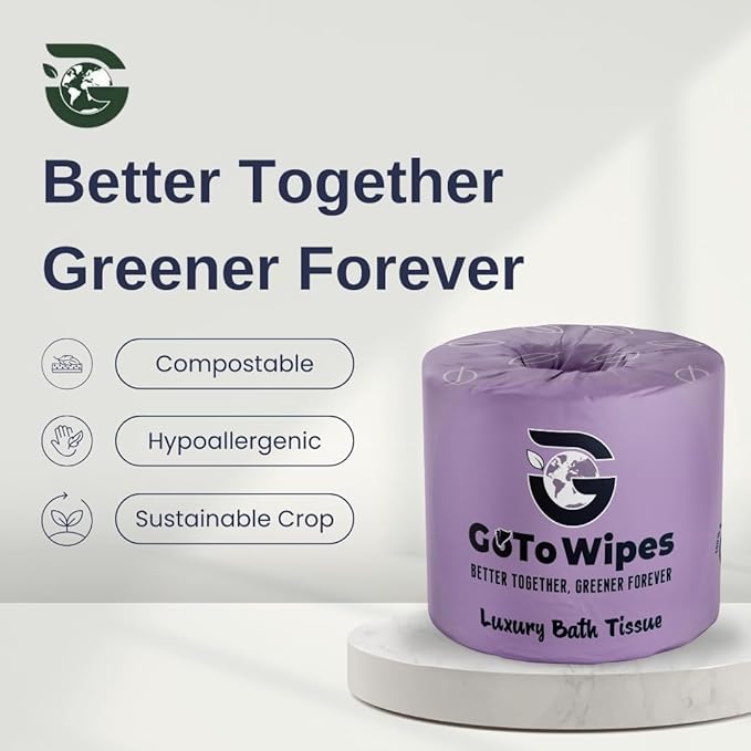 Premium Bamboo Toilet Paper - Organic Ultra Soft 3 Ply - Chemical & PFAS Free, Non-Toxic - 400 Sheets, 12 Pack - Septic Safe, Sustainable - Bamboo Toilet Paper with Plant Trees Initiative
