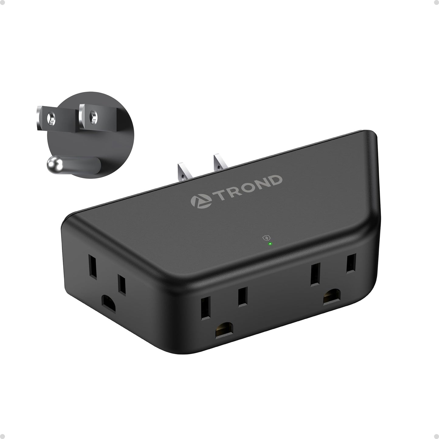TROND Multi Plug Outlet Extender - Surge Protector Outlet Splitter with 4 Grounded Sockets, Angled Wall Plug Adapter, 900J, Mult